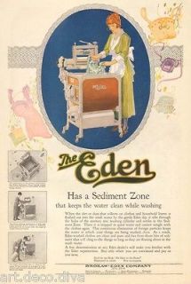   antique EDEN Wringer WASHING MACHINE Washer LAUNDRY ROOM Brokaw Art AD