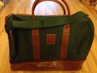 Ralph Lauren Green & Brown Duffle/Gym/Wee​kend 2 Compartment Bag