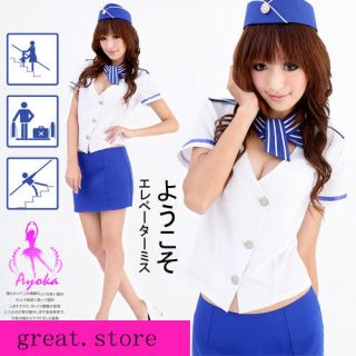 Flight Attendant Stewardess cosplay Halloween Costume Air Hostess 