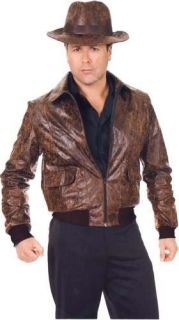  Leather Jacket w/Hat Indiana Jones Brown Adult Costume Accessory