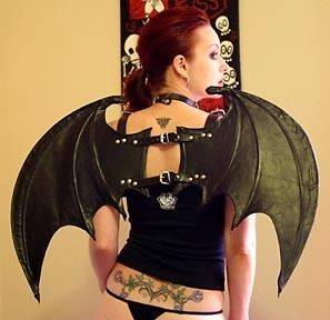 Axovus Leather Bat Dragon Vampire Wings Strap On Costume Clubwear 22 