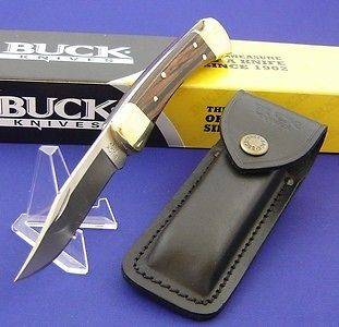 Buck 110 Folding Hunter Knife W/ Black Leather Sheath