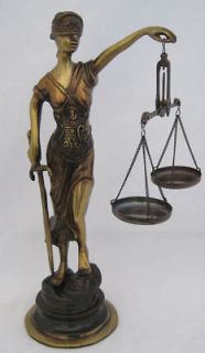   blind LADY of JUSTICE statue old fnsh scales lawyer law sculpture