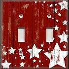 Light Switch Plate Cover   Country Home Decor   Aged Barn Stars   Red
