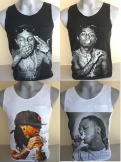 Lil Wayne T Shirt Vest Singlet Tank Top Black or White YMCMB Lil Wayne