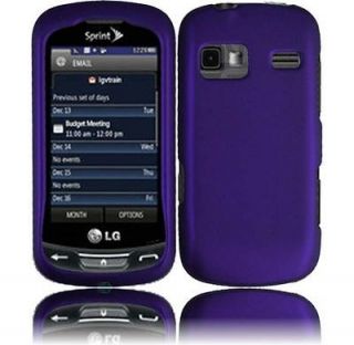 Rubber Coated Snap On PURPLE Case Cover for Boost Sprint LG Rumor 