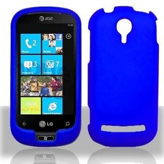 Rubber Blue Hard Case Snap on Cover for LG Quantum C900