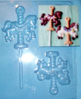 3D CAROUSEL HORSE CHOCOLATE MOULD OR CHOCOLATE LOLLIPOP MOULD