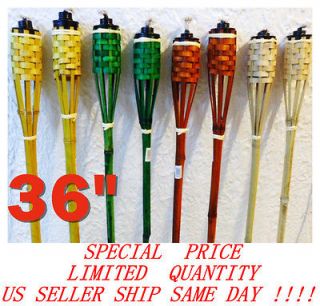 Pcs 36 NEW BAMBOO TIKI TORCHES Yard Party Garden Lamp Mosquito 
