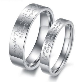   arrow Titanium Steel Promise Ring Couple Wedding Bands Lover gift J17