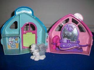 FISHER PRICE LITTLE PEOPLE PINK & BLUE DOG GROOMERS HOUSE SALON SHEEP 