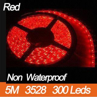   Red 3528 5M 300 Leds SMD Flexible Strip Strings Lights 60Leds/M 12V