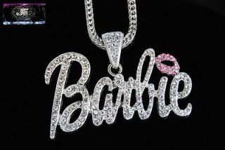   Pre Sale Nicki Minaj 3 Necklace Barbie Silver/Clear with Pink Lips