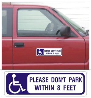 Magnetic HANDICAP 8 foot clearance CAR SIGN for wheelchair lift 
