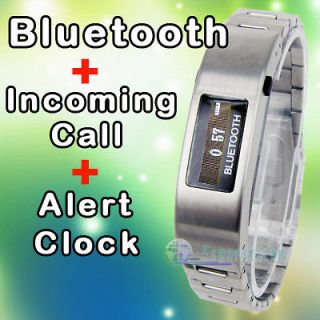 LCD Bluetooth Vibrate Alert Bracelet Stainless phone B2
