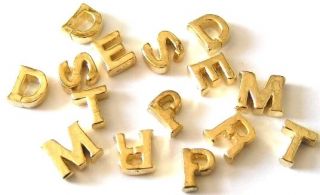 Charms For Floating Lockets Gold Tone Letters Custom Name Initial ID 