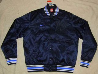 NWT Mens NIKE Varsity Satin Navy Blue Jacket / Coat   3XL