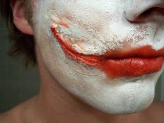 joker style prosthetic scars makeup appliance  