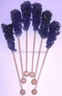   CANDY SWIZZLE STICKS   GRAPE FLAVORED CANDIES   6 Purple Lollipops