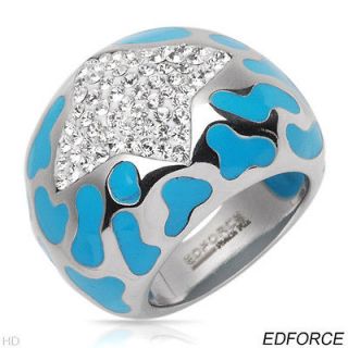 New Genuine Crystal Edforce Designer Ring size 8