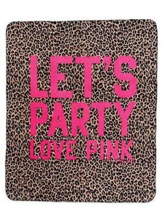 Victorias Secret LOVE PINK Leopard Animal Print Soft Stadium Blanket 
