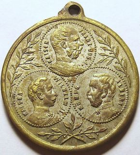 1893 Germany Kaiser Wilhelm II King Albert Kaiser Franz Joseph Medal
