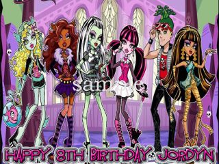 Monster High Dolls Party Theme QUARTER SHEET Edible Cake Topper Image 