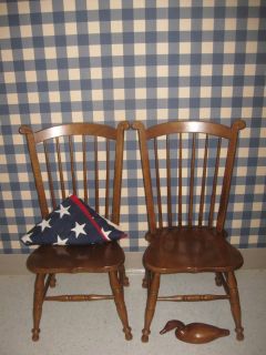 TELL CITY Hard Rock Maple 2 Spindle Back Chairs Cinnamon Hill