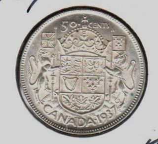 CANADA 1937 50 CENTS KING GEORGE VI NICE GRADE SEE PICTURES