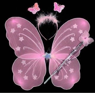 New Girls Pink Angel Fairy Butterfly Fairy Dress Up Princess Costume 