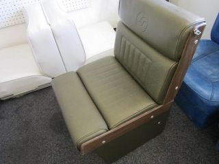 Marine Boat Seat Vintage Chair Green Vinyl  Used