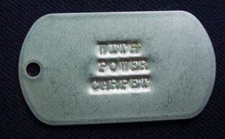 WITH POWER CARPET Stamped US Military Dogtag Dog Tag