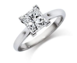 PRINCESS WEDDING DIAMOND CERTIFIED RING 1.61 CARAT VS2 ,SET IN 14K 