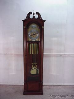 21437Colonial Cherry Cased Grandfathers Clock