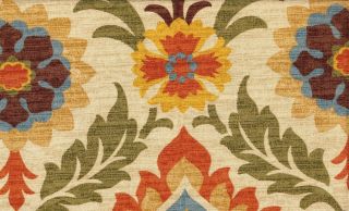 Waverly Fabrics / Santa Maria Floral Cotton Drapery Fabric / Green 
