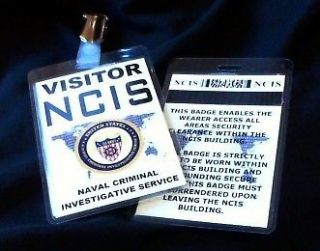 NCIS VISITOR PASS ID CARD BADGE WITH GARMENT CLIP