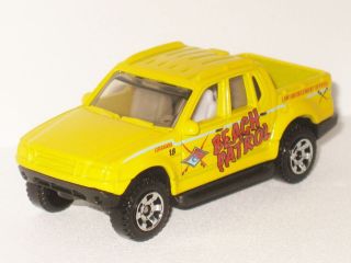 Matchbox 2000 Ford Explorer Sport Trac Yellow Pick Up Truck Beach 