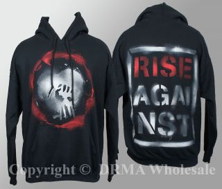 Authentic RISE AGAINST Band Caution Logo Pullover HOODIE S M L XL XXL 