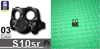 Black Gas Mask S10sr compatible w/ minifigs Custom swat police army