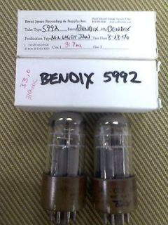 Bendix Red Bank 6V6 5992 Matched pair power tubes