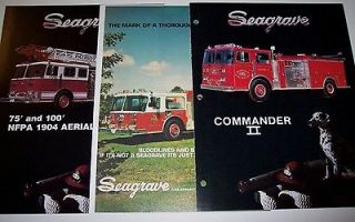 SEAGRAVE FIRE APPARATUS Sales Literature Lot2 Engine Truck Pumper 