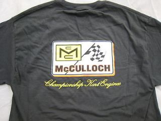   Go Kart McCulloch Chainsaw BLACK T  Shirt Championship Kart Engines