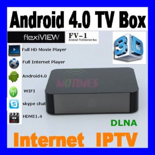   FV 1 Google 3D+Android4.0 Internet Wifi IP TV Box HD Media Player
