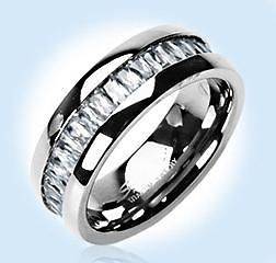 HP Titanium Mens CZ Eternity Wedding Band Ring Choose Size 9,10,11,12 