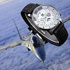 Mens Pilot Style White Dial Moon Phase Automatic Mechanical Wrist 