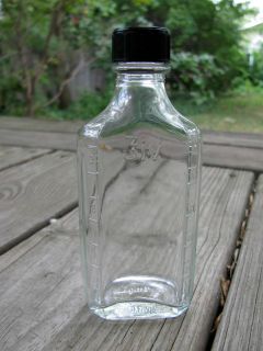 Vintage Clear Duraglas Medicine Medical Bottle w Cap 3iv 3 Ounces