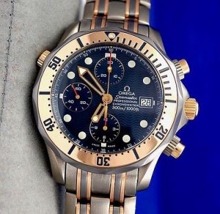 Mens Omega Seamaster 18K GOLD & TITANIUM Automatic CHRONOGRAPH watch 