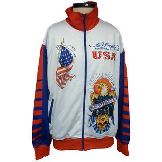 Ed Hardy Black Mens Country Track Jacket with Stones