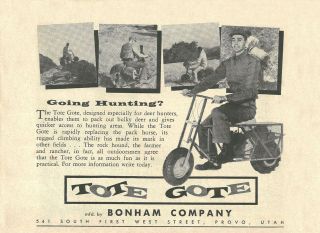 Vintage & SUPER Rare 1959 Tote Gote Mini Bike Ad