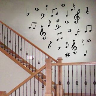 42 Vinyl MUSIC Musical NOTES Variety Pack Wall Decor Decal Sticker